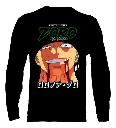 Polera Manga Larga One Piece - Zoro - Vale Gamess