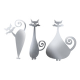 Adhesivo De Pared Con Forma De Gato Con Dibujos Animados Par