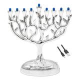 Menorah/candelabro Dreidel Plata Brillante