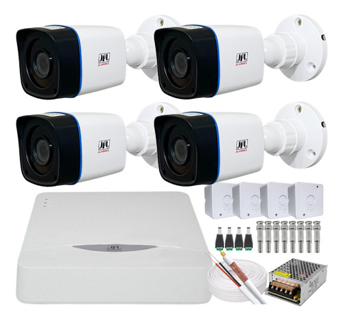 Kit Cftv 4 Câmeras Segurança 2 Mega 1080p Dvr 4 Canais Jfl