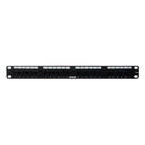 Panel De Parcheo Rj45 Cat6 24 Ptos, Negro