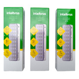 Kit 3 Luminárias Lâmpada De Emergência Intelbras Lea 30 Led