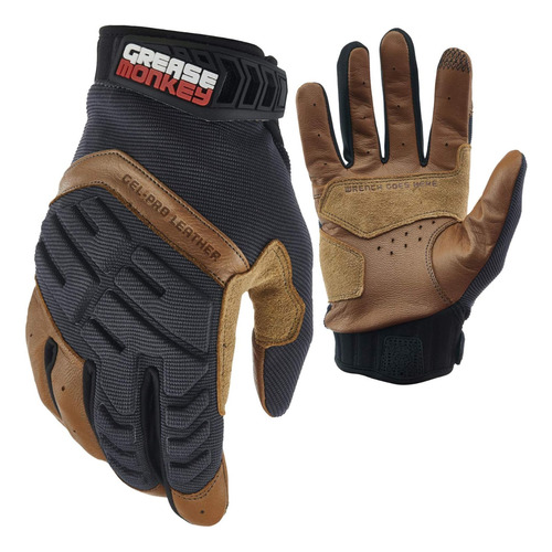 Guantes Cuero Piel Uso Rudo Mecanico Taller Grease Monkey