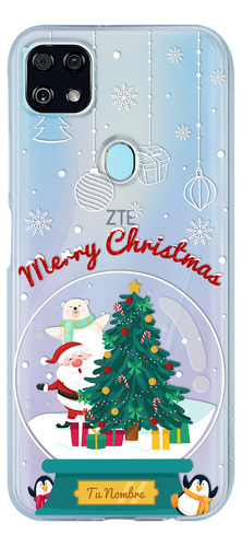 Funda Para Zte Santa Claus Navidad Con Tu Nombre