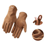 Nuevos Guantes De Terciopelo De Gamuza Térmica De Invierno