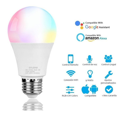 Ampolleta Inteligente Smart Bulb Alexa Google Compatible Color De La Luz Rgb+2700-6500k