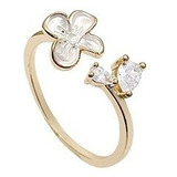 Anillo Abierto Mujer Circón Flor Super Flash Ajustable J604j