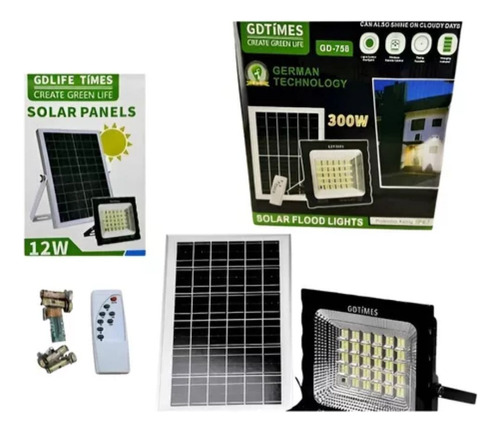 Kit Reflector Led Solar Exterior Panel 300w Lampara Control