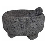 Molcajete Artesanal Forma De Copa 8 Pulgada Piedra Volcanica