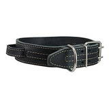 Collar De Cuero Negro Para Perros Grandes