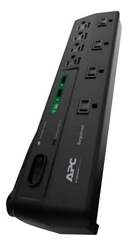 Enchufe Inteligente Marca Apc /8 Tomas/3 Usb/negro