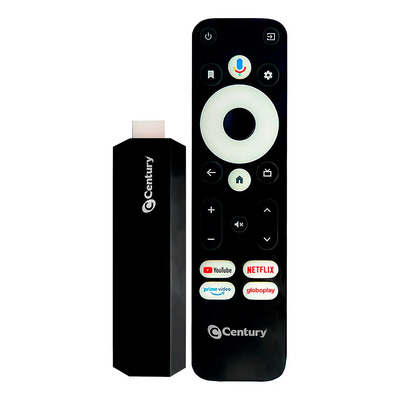 Century Smart Stick Android TV Wi-Fi 8GB Comando de Voz Chromecast HDMI | Frete grátis