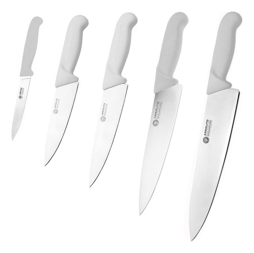 Juego Set 5 Cuchillos Boker Chef Acero Inox Cabo Sanitario