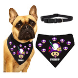 Bandana Mascota Mediana  Pequeña Collar Ajustable Toad Morad