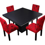 Juego Comedor Mesa Tr130x130+ 4 Sillas Chenille