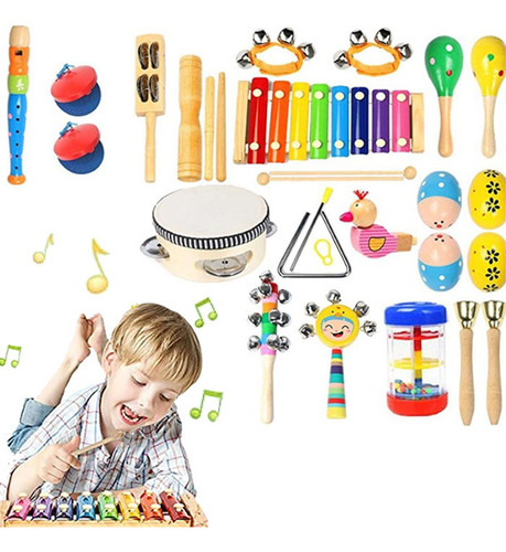 Conjunto De Instrumentos De Percussão Para Crianças De 22 Pe