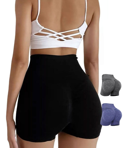 3pz  Shorts Licra Deportivo Mujer Sexy Short Yoga Gym Correr