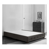 Base Nick Tapizada Queen Size Suede Gris Box Muebles Bases