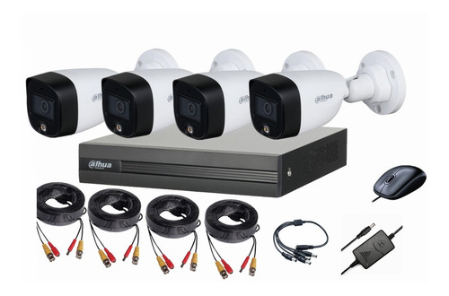 Cctv Kit Dahua Full Color 4 Cam Bala 2mp 1080 Lite Tienda9cl