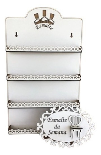 Porta Esmalte Em Mdf Branco De 3mm Expositor + Super Brinde