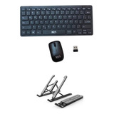 Kit Notebook Lenovo Mini Teclado + Mouse Wireless + Suporte 