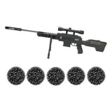 Carabina Pressão Sniper Black Ops 5,5 Gas 60kg + 4x32 + Kit