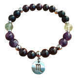 Pulsera Acero Signo Escorpio Piedras Naturales Legítimas