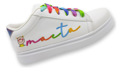 Tenis Blancos De Maeta Maestra Bordados Unisex