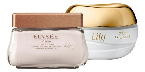 Kit 2 Cremes Hidratante Corporal Feminino Elisée 250g + Lily 250g