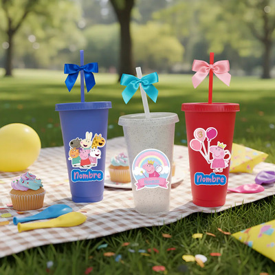 Vaso Liberty C/popote 24oz Peppa Pig 50 Pzas Personalizados