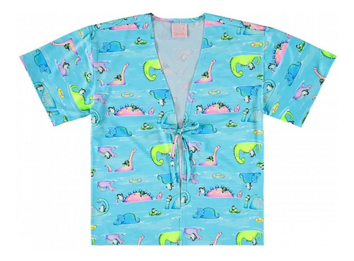 Saída De Praia Kimono Infantil Feminina Proteção Uv50 Quimby