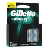 Carga Aparelho De Barbear Gillette Mach3 Duas Unidades