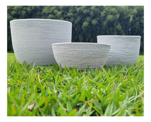 Kit 3 Vasos Grafiato Luxo Plantas Casa Decor Jardim Varanda