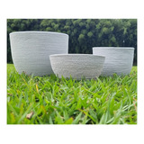 Kit 3 Vasos Grafiato Luxo Plantas Casa Decor Jardim Varanda