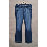 Jeans Pantalón Ajustable Cintura Media Azul 13 Moda