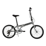 Bicicleta Plegable Philco Yoga R20 6v Frenos V-brakes Cambio Shimano Tourney Tx30-6r Color Plata Con Pie De Apoyo  