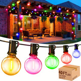 Luces De Cuerda De Colores G40, 12m 20+2 Patio Garden Party