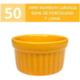 Lote 50 Mini Ramekim Laranja 50ml Porcelana 1º Linha Festas