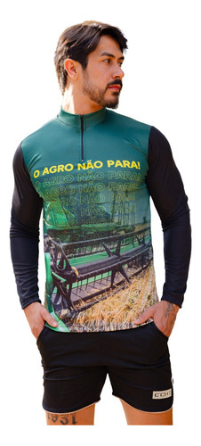 Camisa Camiseta Agro Com Proteção Uv Fazenda Agricultura 