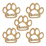 Esfera Personalizada Navidad Huella Perro Mascota Mdf 5 Pzas