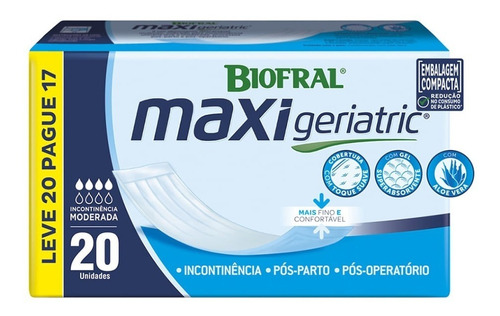Absorvente Geriátrico Biofral Maxi Geriatric C/20 Unid.