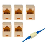 5 Adaptador Emenda Cabo De Rede Internet Extensão Fêmea Rj45