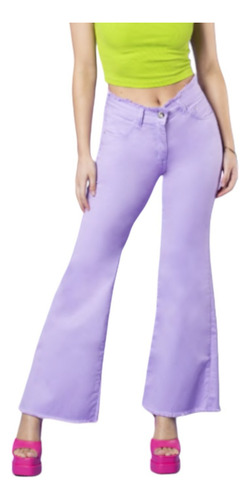 Mohicano Jeans Palazzo Lila Diseño 3321-22 Tiro Alto Cintura