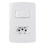 Conjunto Interruptor Simples + Tomada 20/10a 4x2 Margiriusb3 Cor Branco