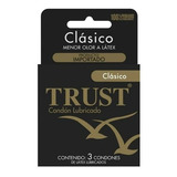 Caja De Condones Trust Clásico Lubricados Con 3