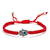 Pulsera Ojo Turco Mano De Fátima Hilo Rojo Amuleto