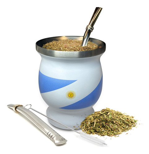 Juego De Tazas Naturales De Yerba Mate Argentina Incluye 2 B