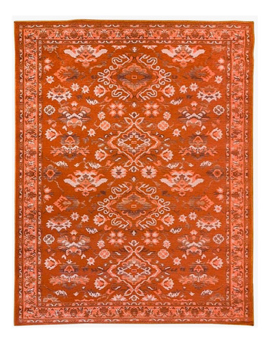 Tapete Sala Classico Oriental 200x250 Cm Tipo Belga Laranja