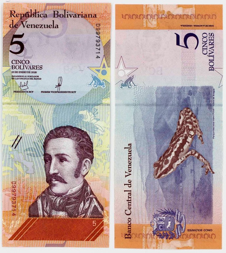 10 Billetes Venezuela 5 Bolivares Soberanos Sapito Billete