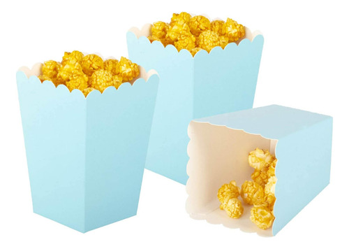 Aimtohome Light Blue Popcorn Boxes Mini Paper Popcorn Box Aa